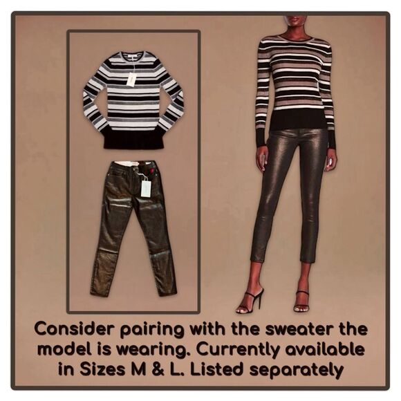 Frame Denim Le High Metallic Skinny Ankle Jeans - Picture 9 of 16